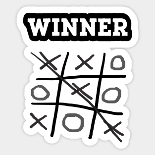 Tic Tac Win. Game Winner. (White Background) Sticker